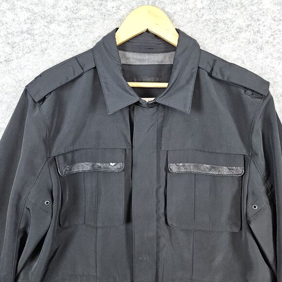 Calvin Klein Black Size L Chore Jacket/Coat Parka With 4 Front Pockets SPLOTCHES - Picture 3 of 16